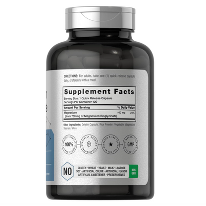 Bisglicinato de magnesio Horbäach | 750 mg | 120 cápsulas