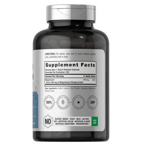 Bisglicinato de magnesio Horbäach | 750 mg | 120 cápsulas