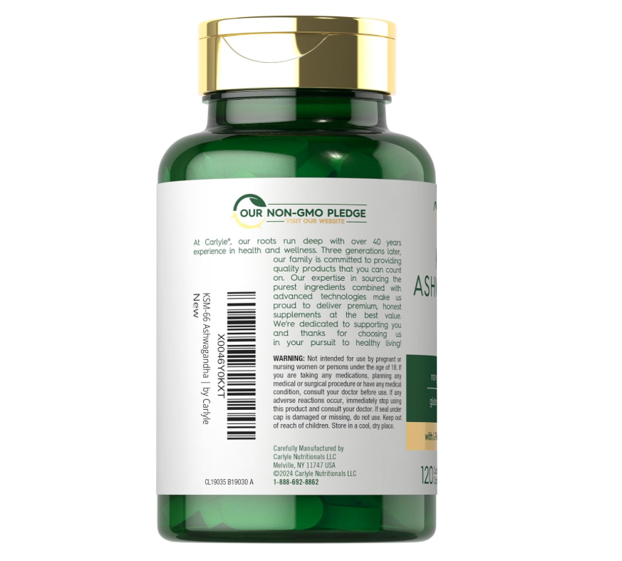 KSM-66 Carlyle | Extracto de raíz de Ashwagandha | 600 mg | 120 Uds