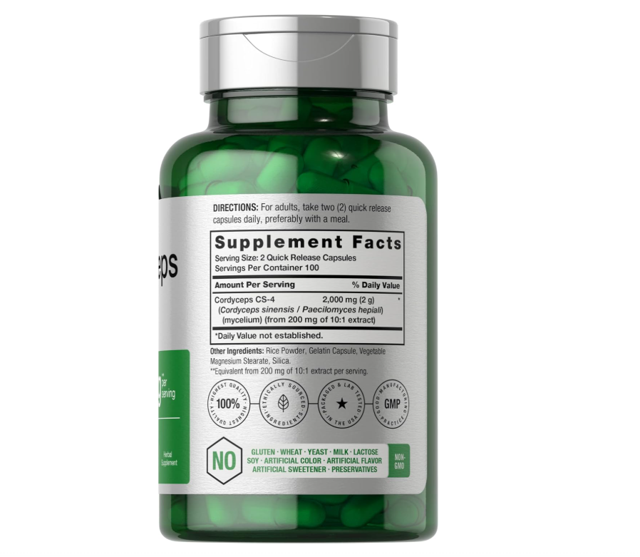 Cordyceps Horbäach | 2000 mg | 200 unidades | Cepa CS-4