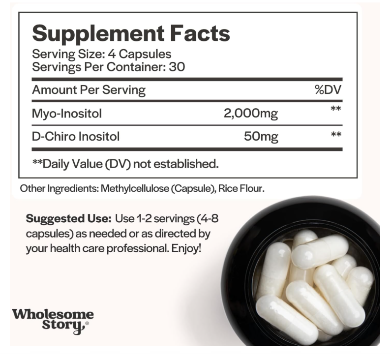 Myo-inositol y D-Chiro inositol | Equilibrio hormonal y soporte de función ovárica | 120 Uds