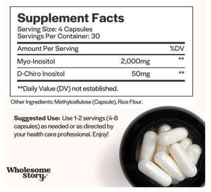 Myo-inositol y D-Chiro inositol | Equilibrio hormonal y soporte de función ovárica | 120 Uds