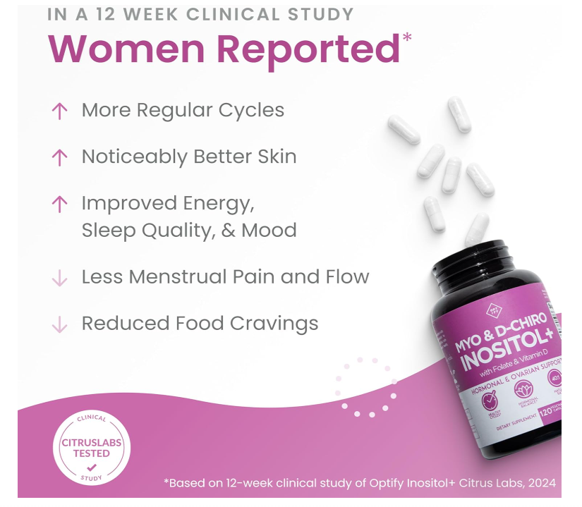 Mio-inositol y D-Chiro inositol | Proporción 40:1 más folato y vitamina D | 120 Uds