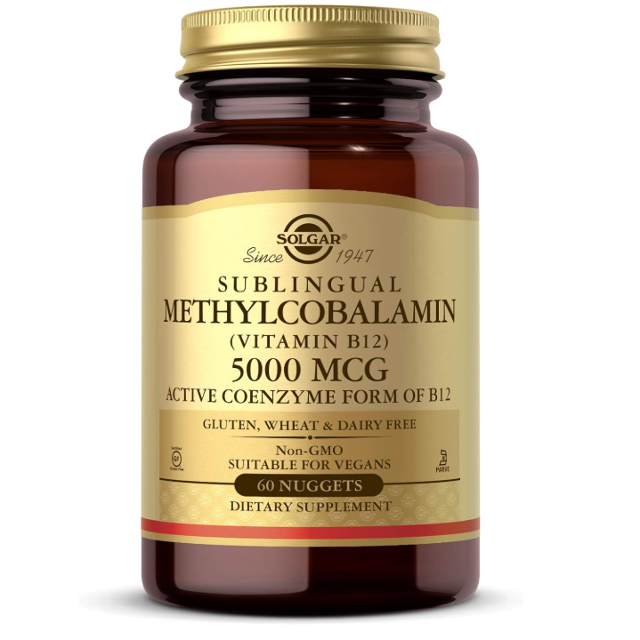 Metilcobalamina Solgar (Vitamina B12) | 5000 mcg | 60 Tabletas