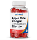 Vinagre de sidra de manzana Nutricost | 500 mg | 120 gomitas | sabor a manzana