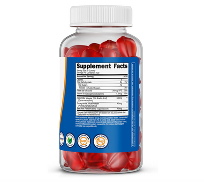 Vinagre de sidra de manzana Nutricost | 500 mg | 120 gomitas | sabor a manzana