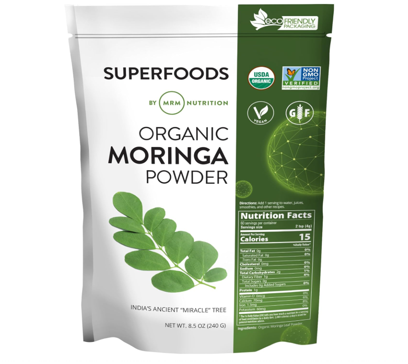Moringa en polvo MRM Nutrición | Alto en fibra | Antioxidante | 60 porciones