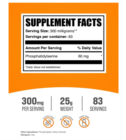 Fosfatidilserina en polvo BulkSupplements |  25 g (0.88 oz)