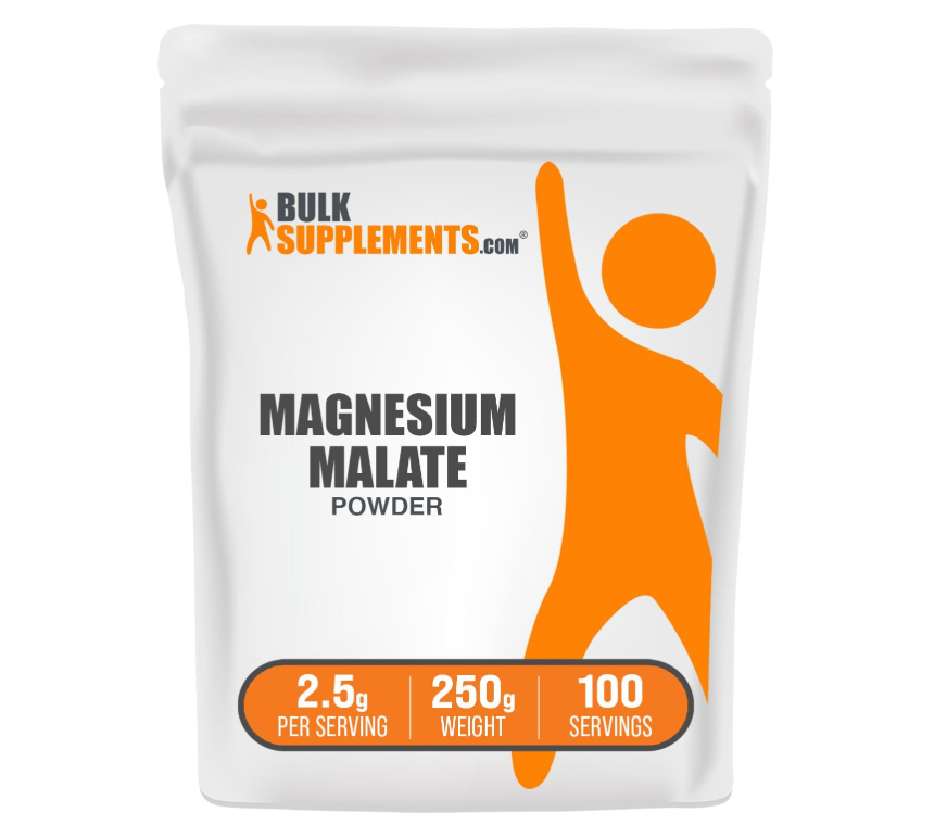 Malato de Magnesio en Polvo BulkSupplements | Alta Biodisponibilidad | 250g (8.8 oz)