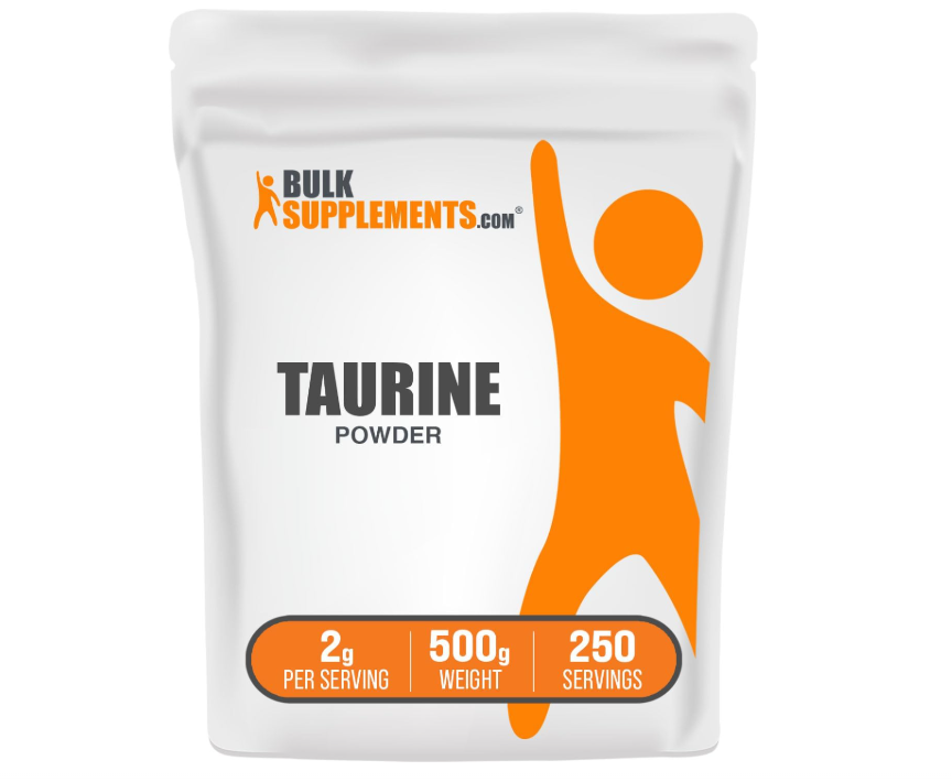 Taurina en Polvo Bulksupplements | Sin sabor y sin gluten | 2g por porción, 500g (1.1 lbs)