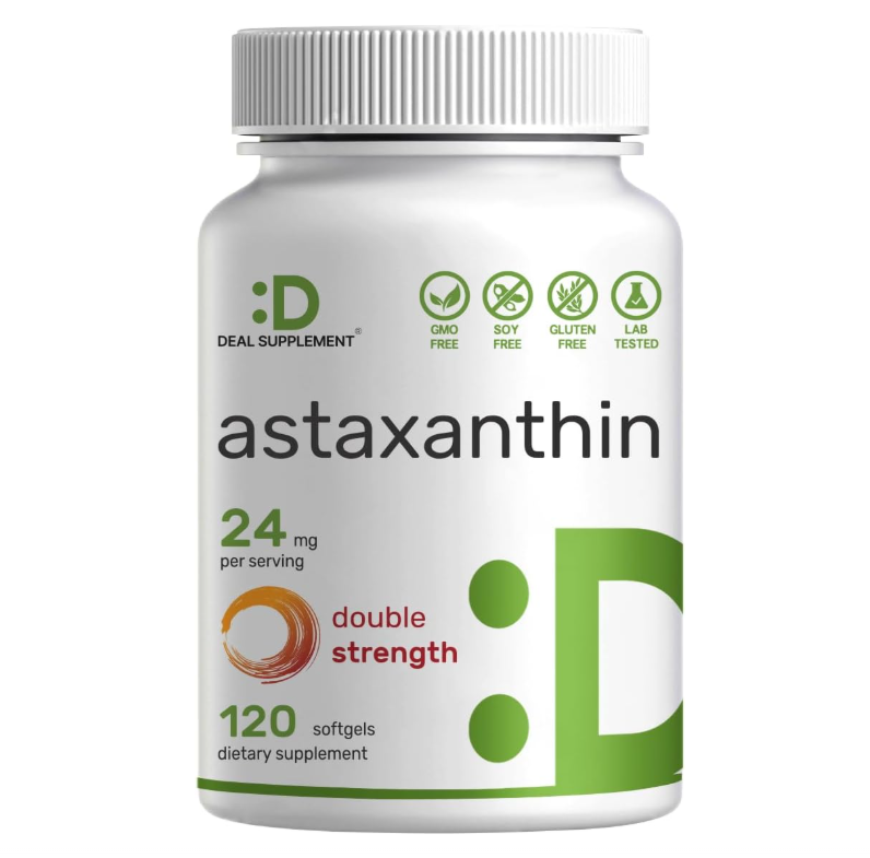 Astaxantina 24 mg | 120 Cápsulas Blandas | Microalgas de Doble Potencia