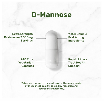 D Mannose Deal Supplent | 500mg | (2,000 mg por porción), 240 Cápsulas