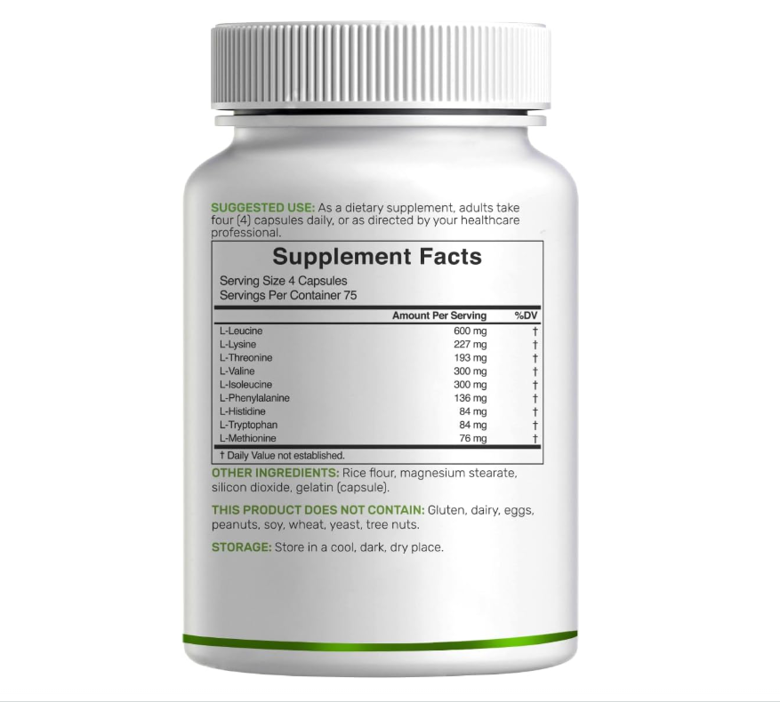 Amino Ácidos Esenciales (EAA) Deal Supplemet | 2000mg | 300 Cápsulas