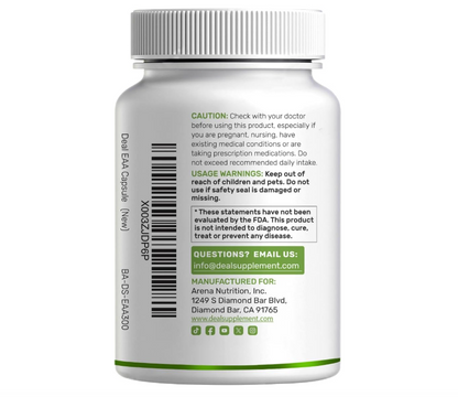 Amino Ácidos Esenciales (EAA) Deal Supplemet | 2000mg | 300 Cápsulas