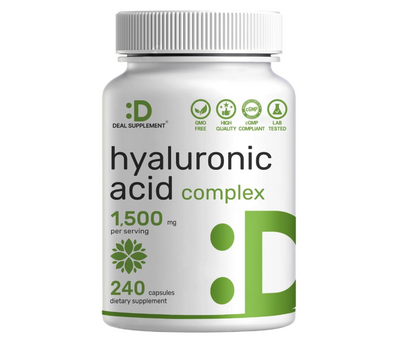 Ácido Hialurónico Deal Supplement | 1,500 mg | 240 cápsulas | con MSM y vitamina C