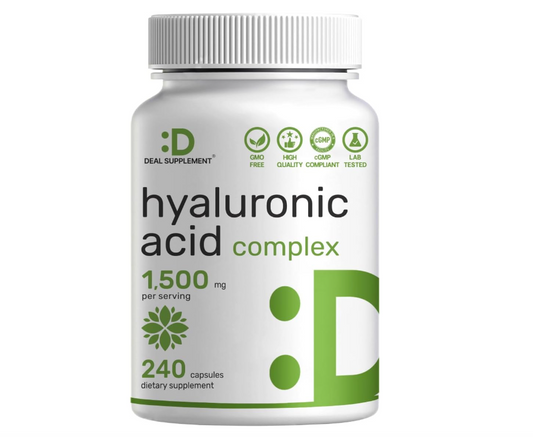 Ácido Hialurónico Deal Supplement | 1,500 mg | 240 cápsulas | con MSM y vitamina C