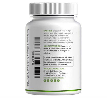 Ácido Hialurónico Deal Supplement | 1,500 mg | 240 cápsulas | con MSM y vitamina C