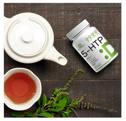 5-HTP Deal Supplemet | 200mg | 240 cápsulas | Fórmula 4 en 1 | Plus Active L Theanine, L triptófano y GABA
