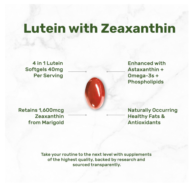 Luteína y Zeaxantina 40 mg Deal Supplement | 300 cápsulas blandas | Con Zeaxantina