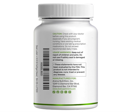 Luteína y Zeaxantina 40 mg Deal Supplement | 300 cápsulas blandas | Con Zeaxantina