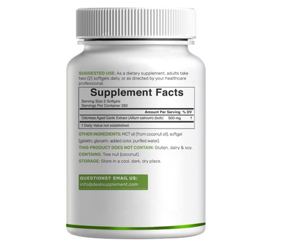 Ajo Envejecido Deal Supplement | 6000mg | 500 cápsulas de gel suave