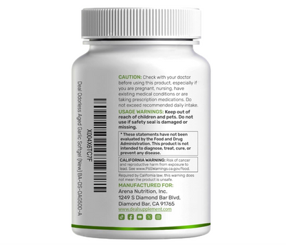 Ajo Envejecido Deal Supplement | 6000mg | 500 cápsulas de gel suave
