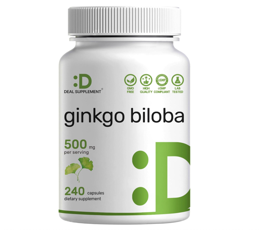 Ginkgo Biloba Deal Supplement | 500mg | 240 cápsulas | Extra fuerte