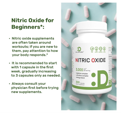 Óxido Nítrico 3000 mg Deal Supplment | 300 Cápsulas | Complejo 12 en 1 – Arginina, citrulina, ginseng rojo coreano, Tongkat Ali, raíz de maca