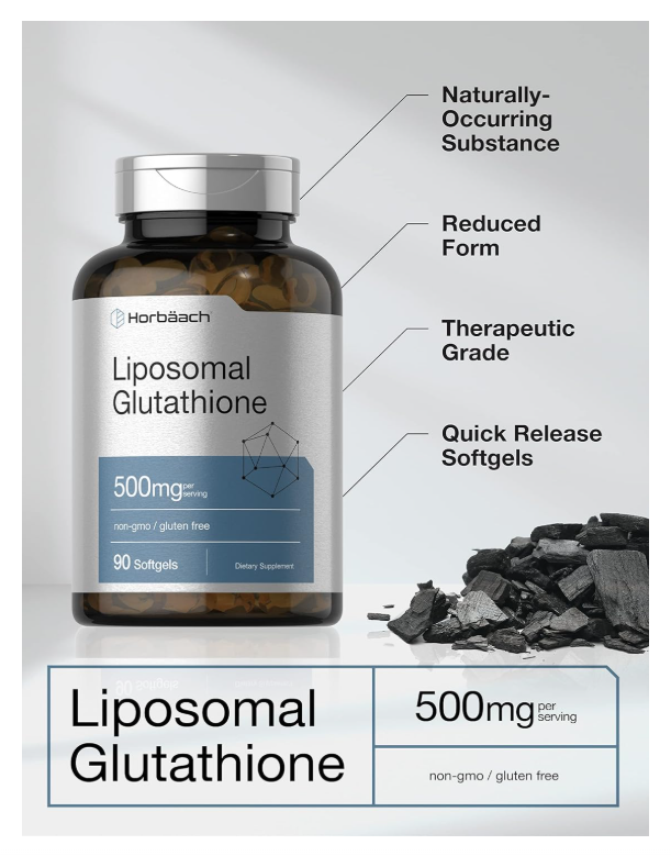 Glutatión Liposomal 500 mg  Horbaach | 90 cápsulas blandas | Sin OMG y sin gluten