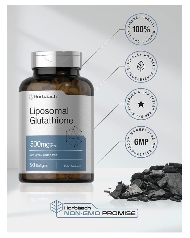 Glutatión Liposomal 500 mg  Horbaach | 90 cápsulas blandas | Sin OMG y sin gluten