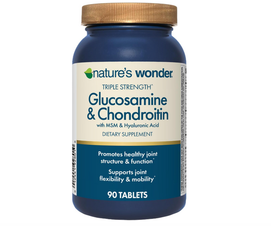 Glucosamina Condroitina de Triple Fuerza con MSM y Ácido Hialurónico y Boswellia | Nature's Wonder | Para Salud de Articulaciones