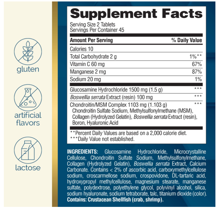 Glucosamina Condroitina de Triple Fuerza con MSM y Ácido Hialurónico y Boswellia | Nature's Wonder | Para Salud de Articulaciones