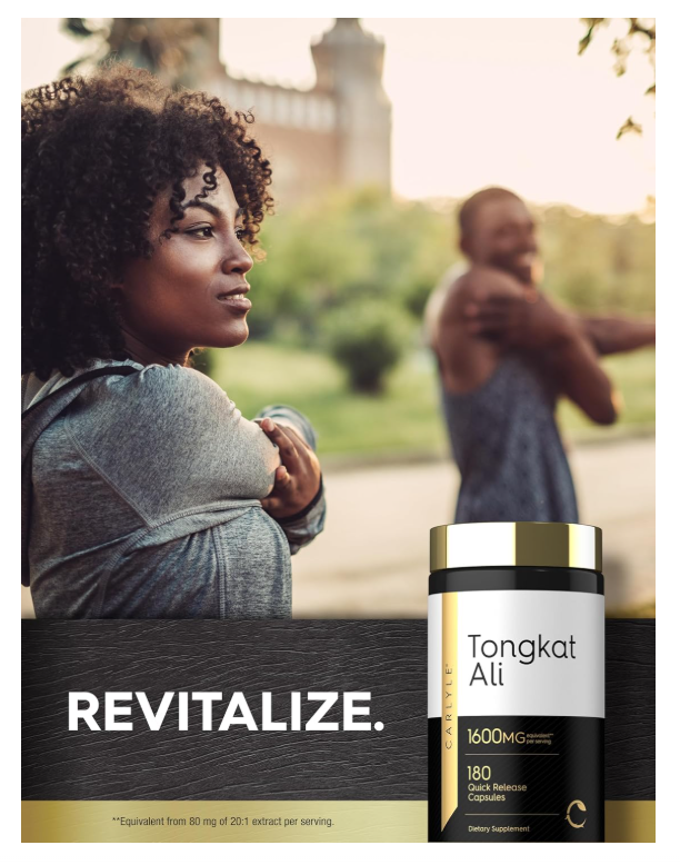 Tongkat Ali 1600 mg Carlyle  | 180 cápsulas | Sin OGM y sin gluten