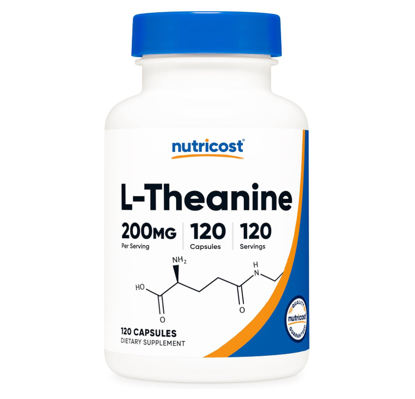 L-teanina 200 mg Nutricost | 120 Cápsulas | Doble Fuerza
