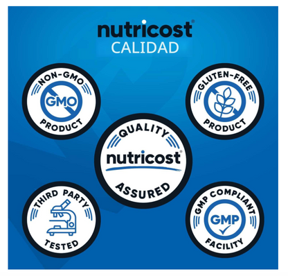 Óxido Nítrico 2250 mg Nutricost | 180 cápsulas | 750 mg por cápsula | 60 porciones | Sin gluten y sin OMG