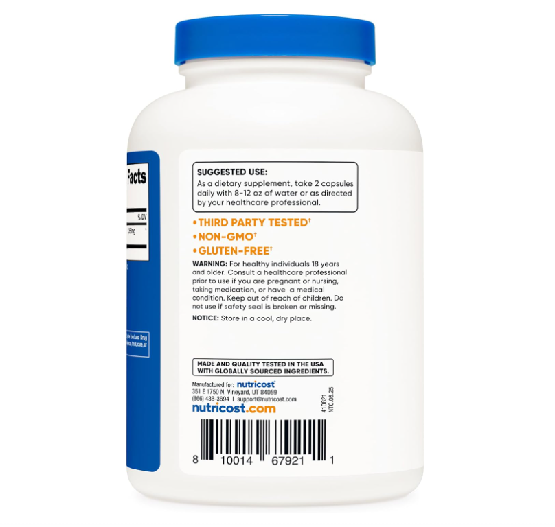 Fenugreek Nutricost | 1350mg | 0.026 oz| 240 Cápsulas