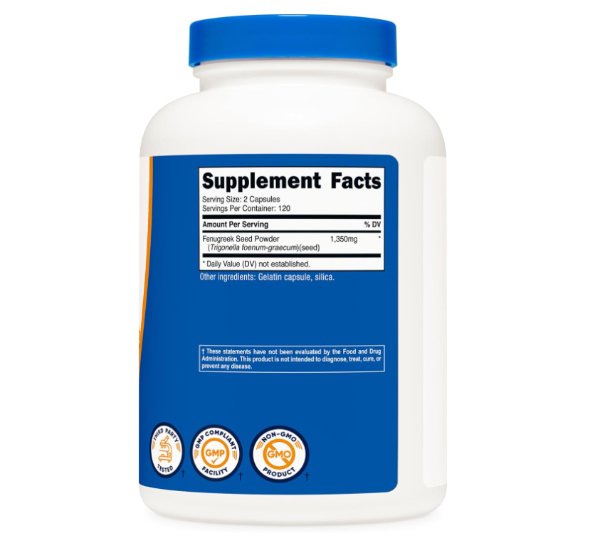 Fenugreek Nutricost | 1350mg | 0.026 oz| 240 Cápsulas