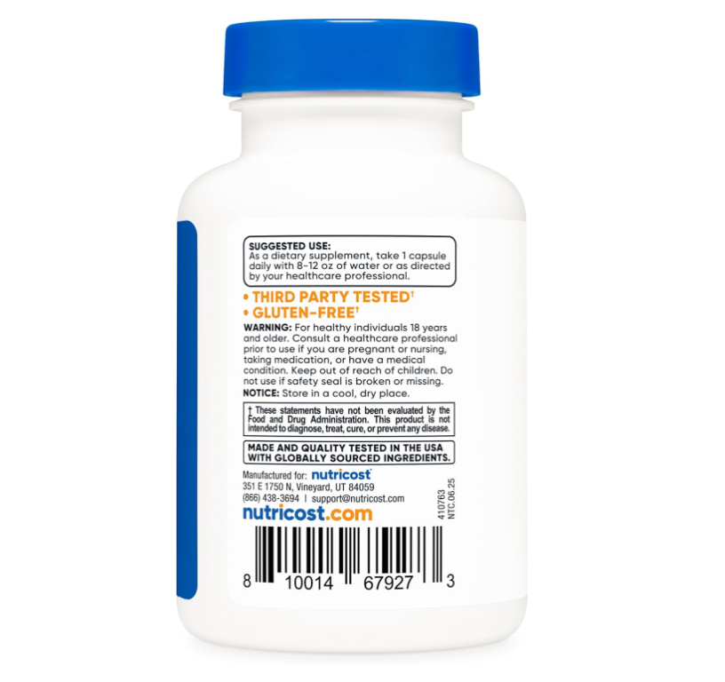 KSM-66 Nutricost  | Extracto de raíz de Ashwagandha 600 mg | 60 Cápsulas  con BioPerine
