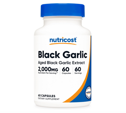 Ajo Negro Nutricost 2000mg | 60 Cápsulas | Vegano, sin gluten y sin OMG