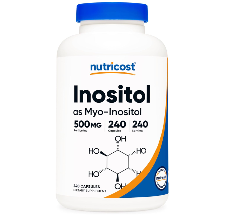 Inositol Nutricost  de 500 mg | 240 Cápsulas | Sin OMG, sin gluten (mio-inositol)
