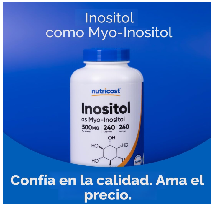 Inositol Nutricost  de 500 mg | 240 Cápsulas | Sin OMG, sin gluten (mio-inositol)
