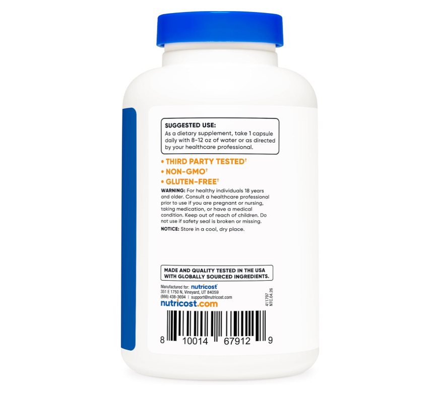 Vinagre de Manzana Nutricost  | 500 Mg | 018 oz |240 Cápsulas