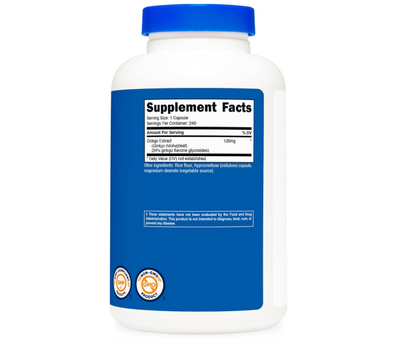 Ginkgo Biloba Nutricost | 120 mg | 240 Cápsulas