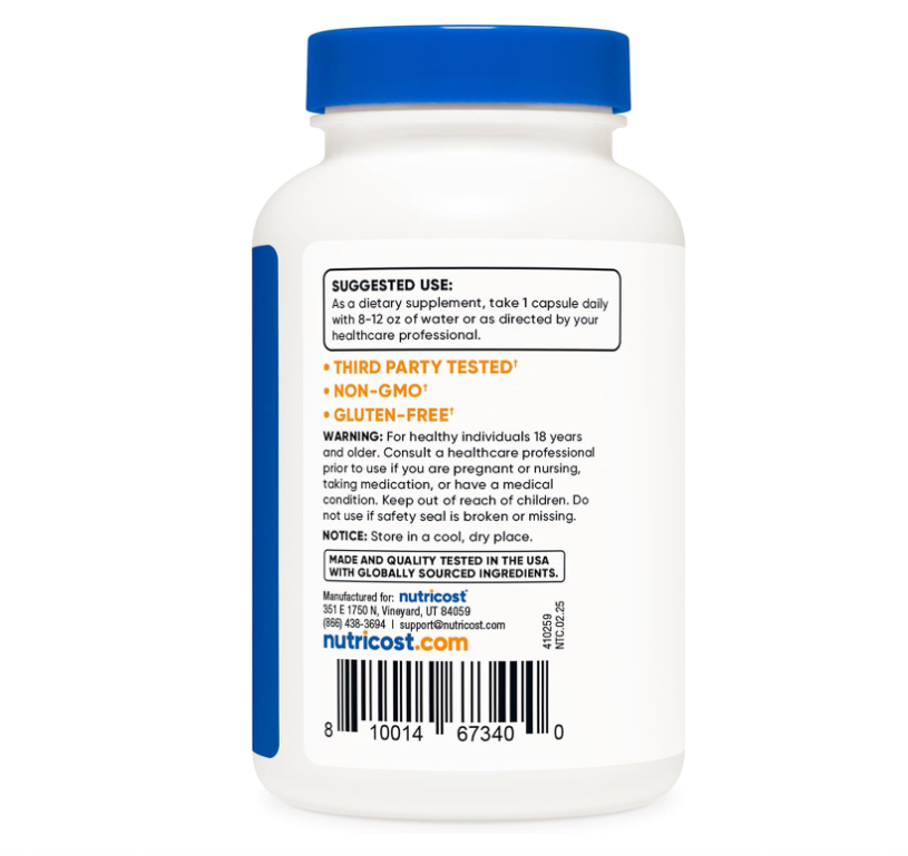 Pygeum Nutricost | 5000 mg | 120 Cápsulas vegetarianas | Ssin OMG, sin gluten