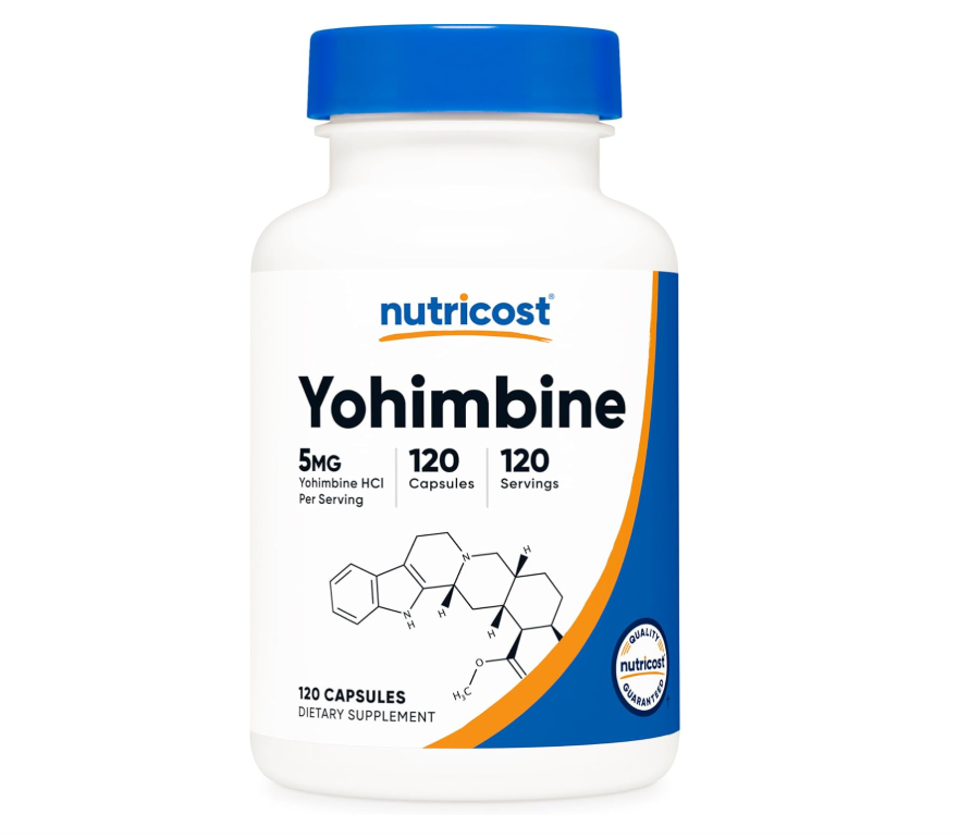 Yohimbina Nutricost  HCL 5 mg | 120 Cápsulas | Fuerza Extra
