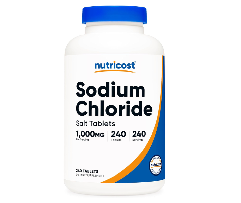 Cloruro de Sodio Nutricost 1000 mg | 240 Tabletas| Sin OMG, sin gluten