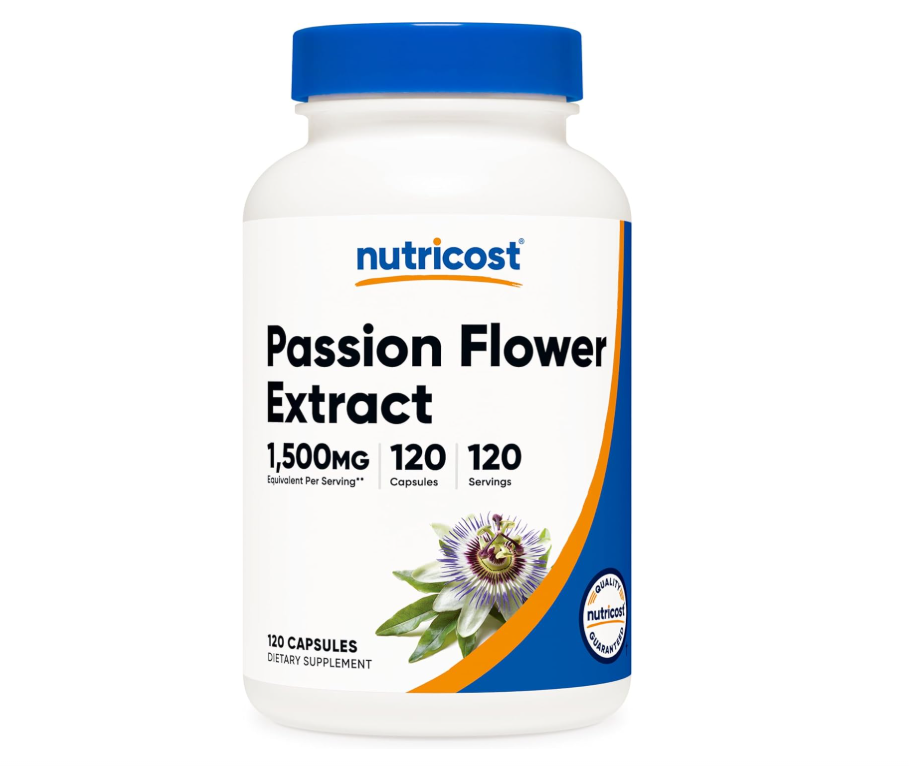 Flor de la Pasión Nutricost 1,500 mg | 120 Cápsulas | Sin gluten, sin OMG y apto para vegetarianos