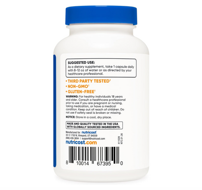Flor de la Pasión Nutricost 1,500 mg | 120 Cápsulas | Sin gluten, sin OMG y apto para vegetarianos