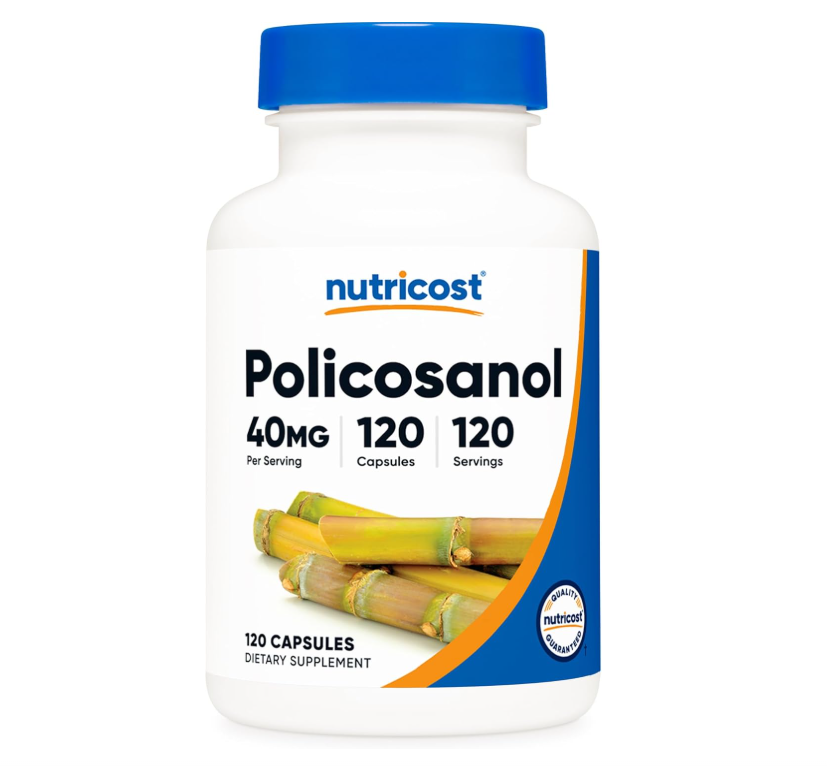 Policosanol Nutricost  40 mg | 120 Cápsulas | Sin gluten, sin OMG y apto para vegetarianos