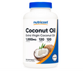 Aceite de Coco Nutricost 1000 mg | 120 Cápsulas| Sin gluten y sin OMG